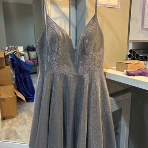 Blush 11808 Pewter Mini Dress